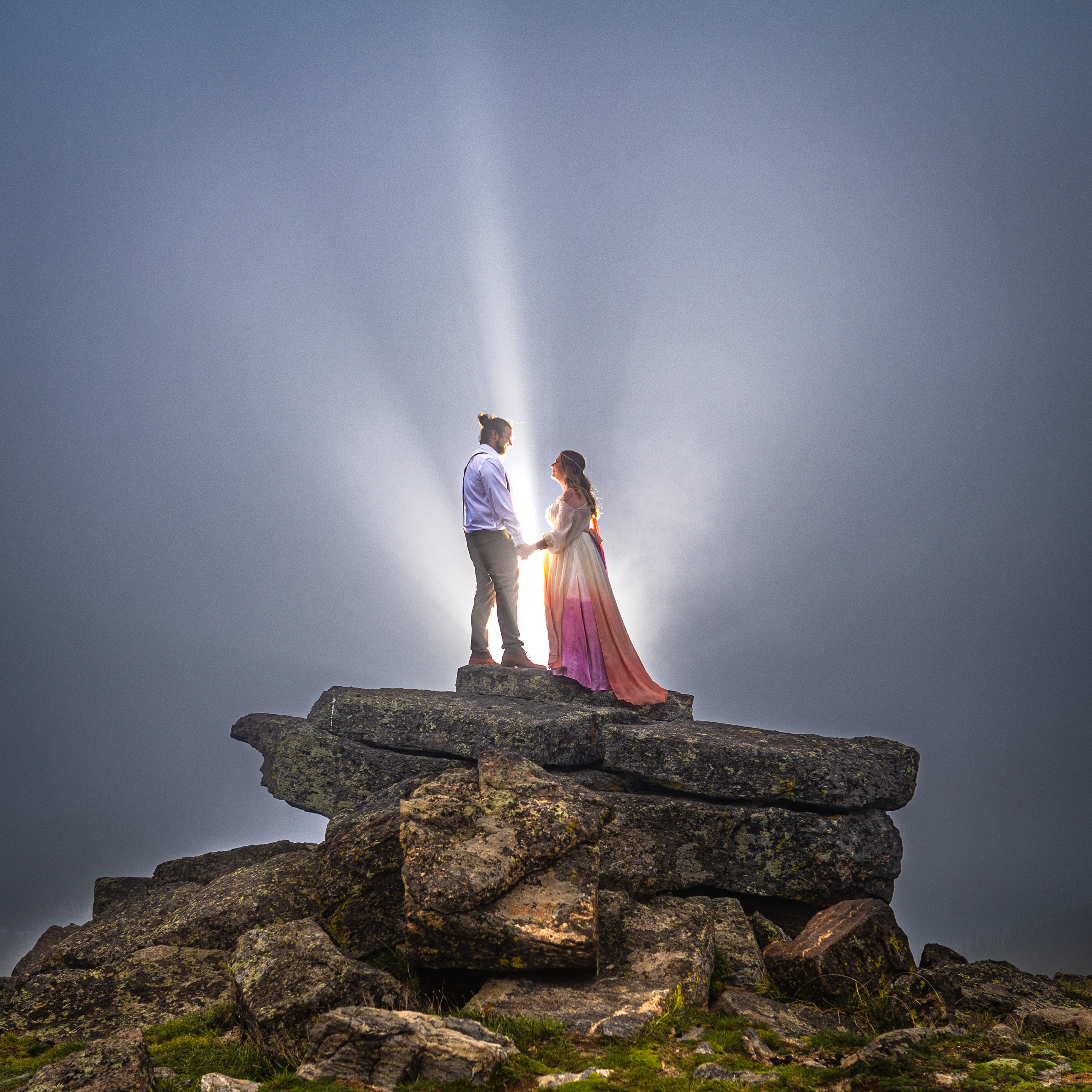 estes park adventure elopement-3 newly married couple in RMNP, captured by estes park wedding photographer Pyle Photography