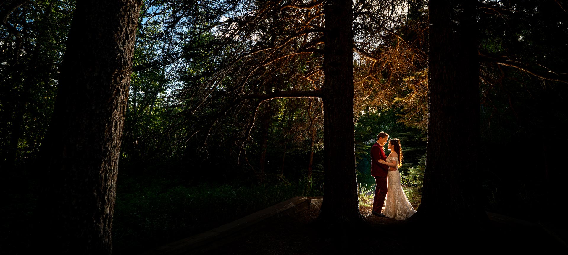 newly married couple in Estes Park, photographed by local team, Joe and Kari Pyle