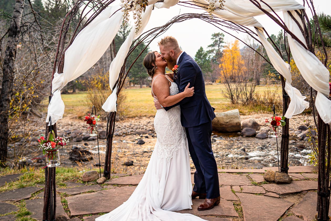First kiss at the Romantic Riversong Inn Retreat