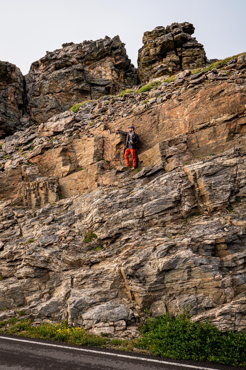 Estes Park wedding photographer, Joe Pyle, navigating terrain in Rocky Mountain National Park