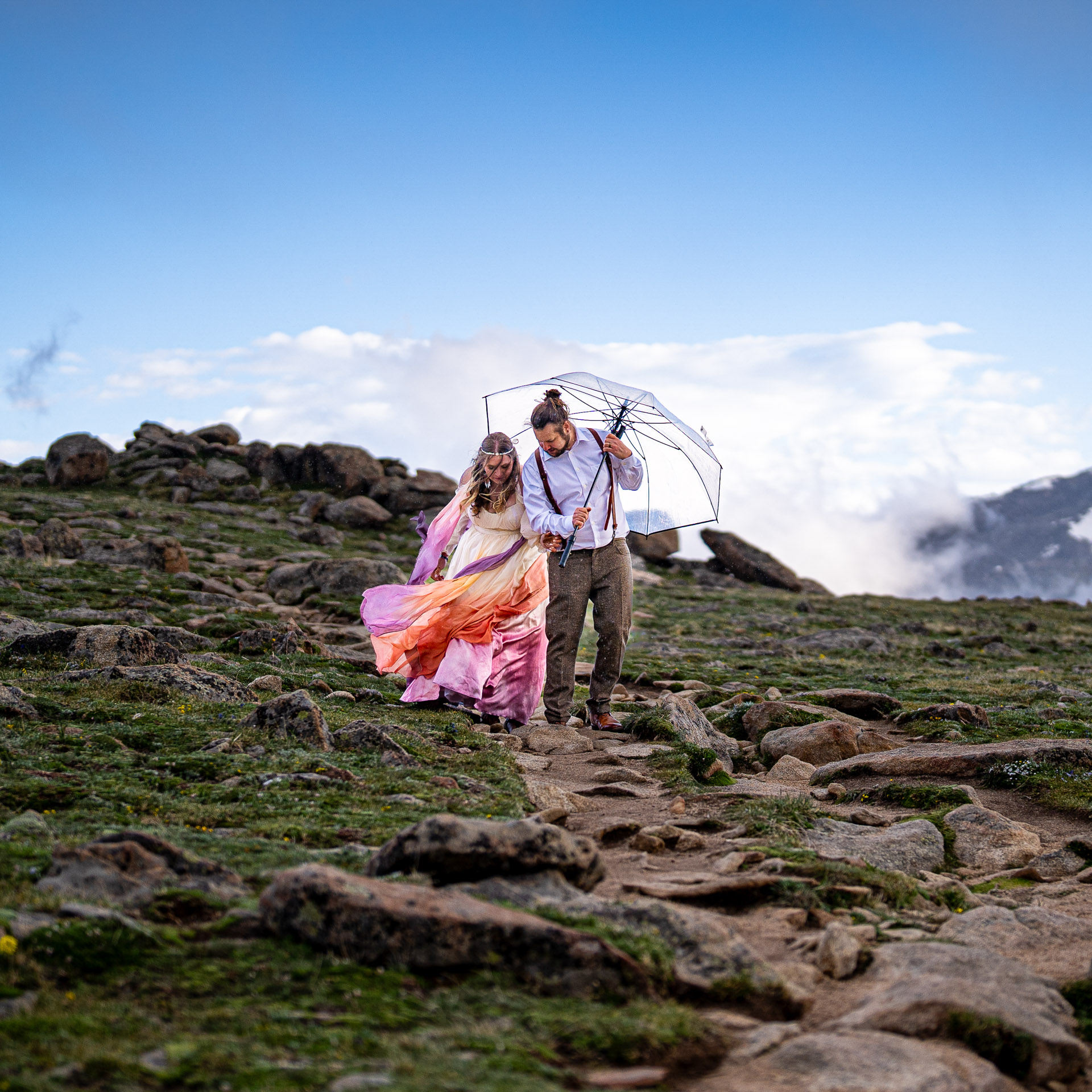 Elopement photo in RMNP by Colorado Elopement Photographer, Joe and Kari Pyle, Estes Park Colorado