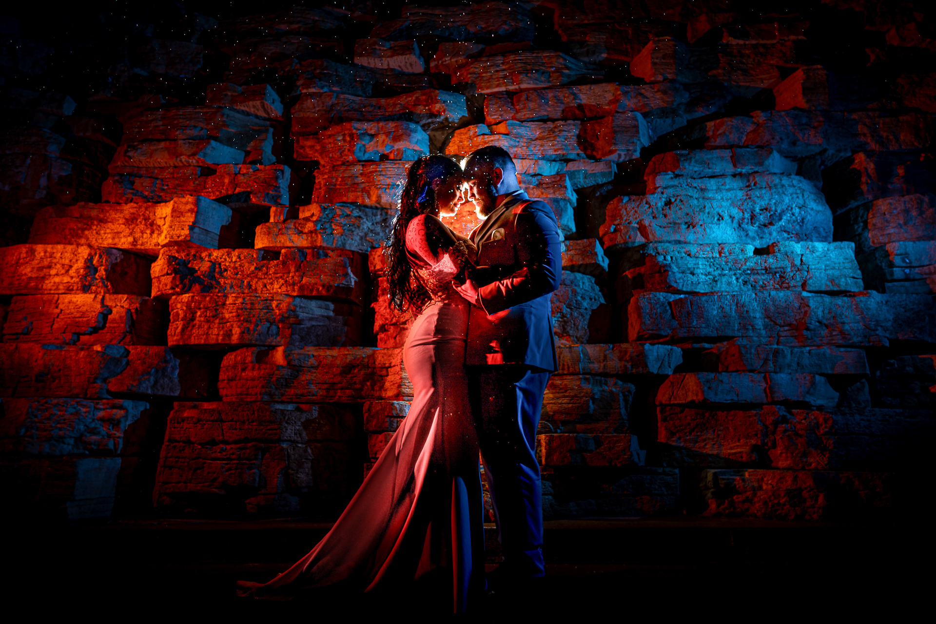 Estes Park Wedding Photographer captures couple embracing at the Della Terra, Estes Park, Colorado