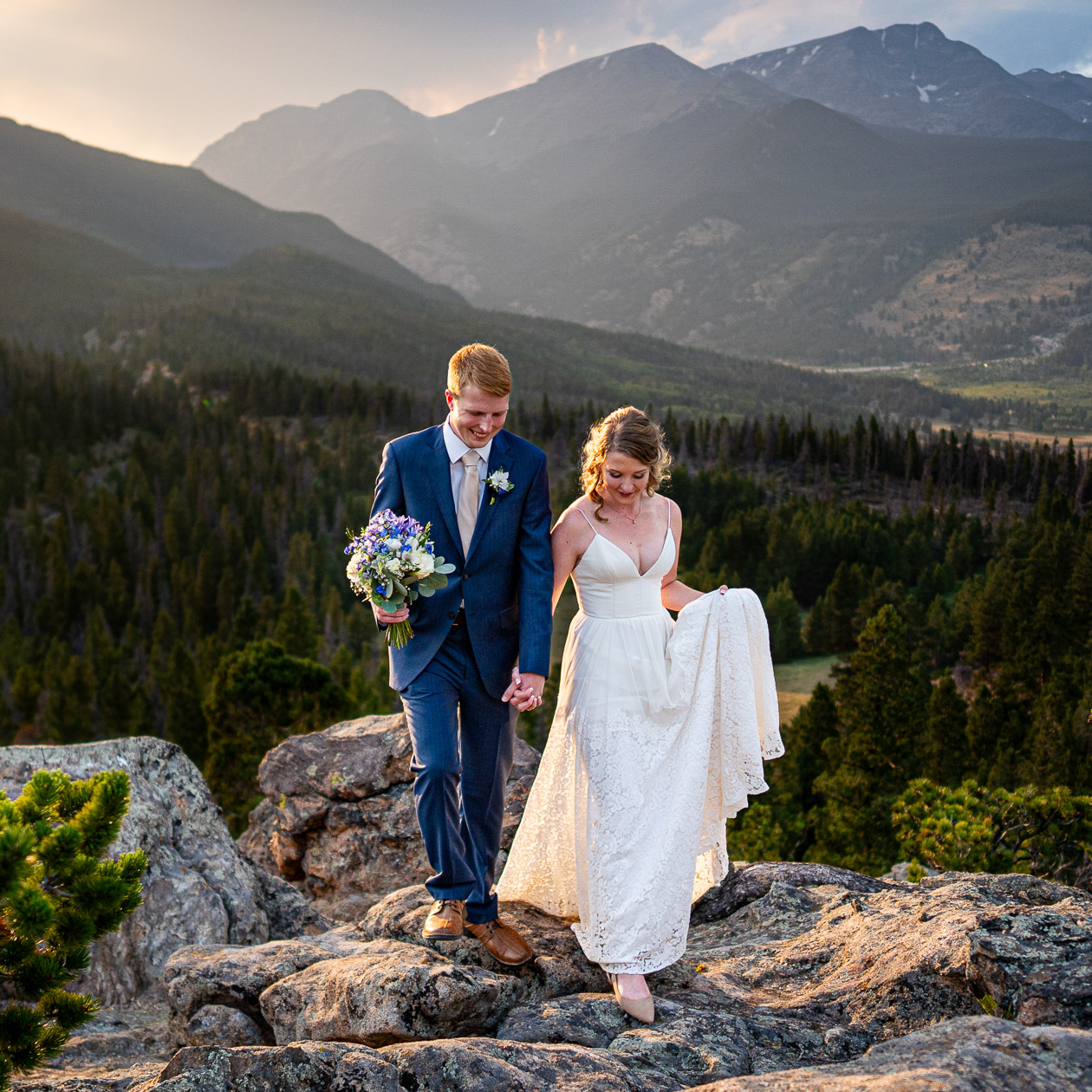Colorado Elopement Photographer captures elopement in Rocky Mountain National Park, photo by Joe and Kari Pyle