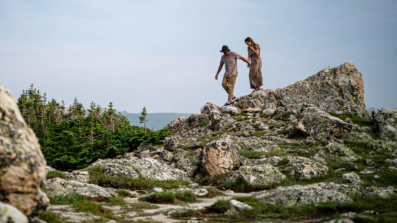 engagement photo in RMNP, by Estes Park wedding photographer