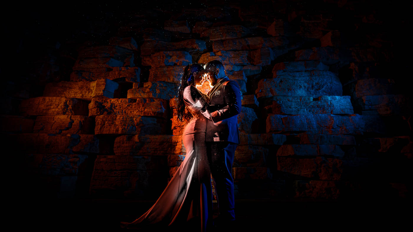 Off camera flash by Estes Park wedding photographer