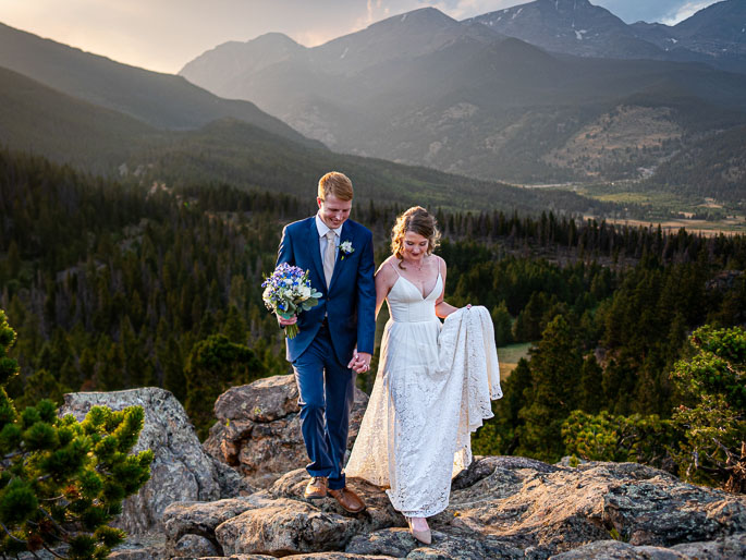 Colorado Elopement Photographer captures elopement in Rocky Mountain National Park, photo by Joe and Kari Pyle